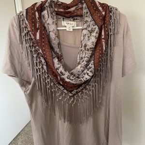 Tshirt w/ attached Scarf